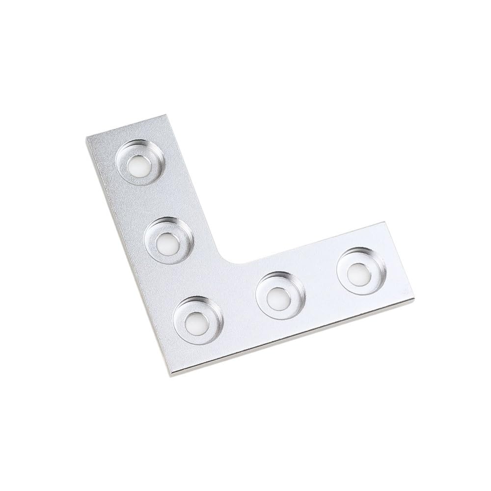 2Pcs for openbuilds L Type 5 Holes 90 Degree Joining Corner Connector Plate Angle Bracket Joint Strip for 2020 Aluminum Profile(Silver)