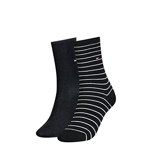 Preisvergleich Produktbild Tommy Hilfiger Damen Small Stripe Socks Socken, Schwarz, 39-42 EU