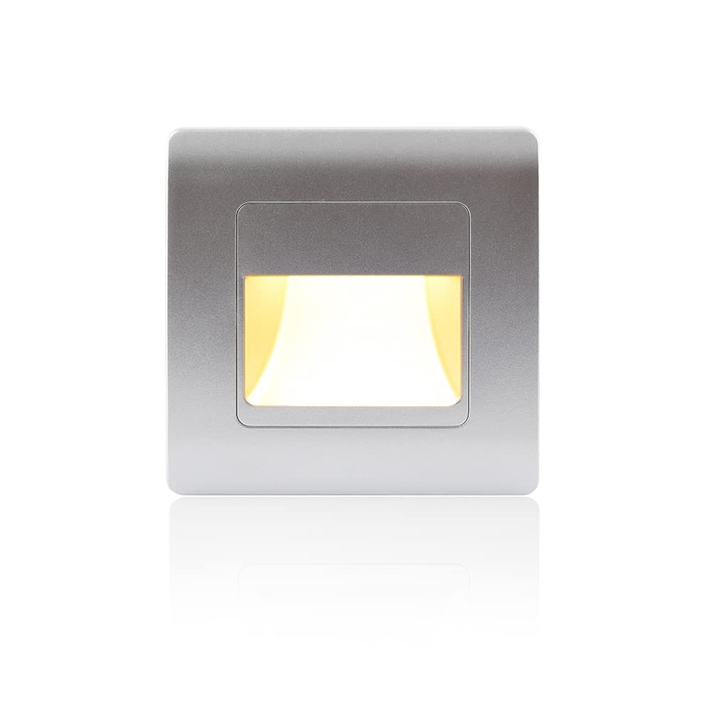 Opaeroo Recessed LED Stair Light Wall Lamp Motion Sensor Wall Lamp AC85-265V Step Lamp Corridor Lighting Indoor Wall Lighting 1PcsColdWhite silver