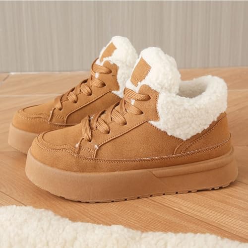 Women's Faux Fur Snow Boots Ankle Winter Shoes - Plush Warm Y2K Aesthetic Cute Fuzzy 1.5-inch Platform2