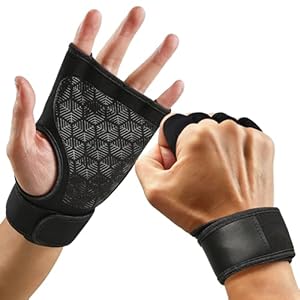 Gants de Fitness Ouverts,Gants de Sport,Gant d&rsquo;haltérophilie pour Hommes et Femmes,Gant de Fitness avec Bracelet de Soutien,Respirants,Antidérapants,Exercice,Workout,Gym,Gymnastique Gloves