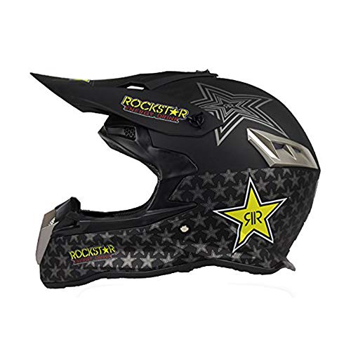 Casque Motocross Woljay - Coque ABS - Visière Clair - Taille XL (61-62cm) - Noir