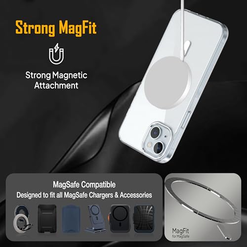 Image of Zapcase Back Case for iPhone 15 Plus | Slim Lifetime Anti-Yellow Crystal-Clear Cover with Elevated Camera Protection & MagSafe Compatibility | Premium German Polycarbonate | Shockproof | Clear