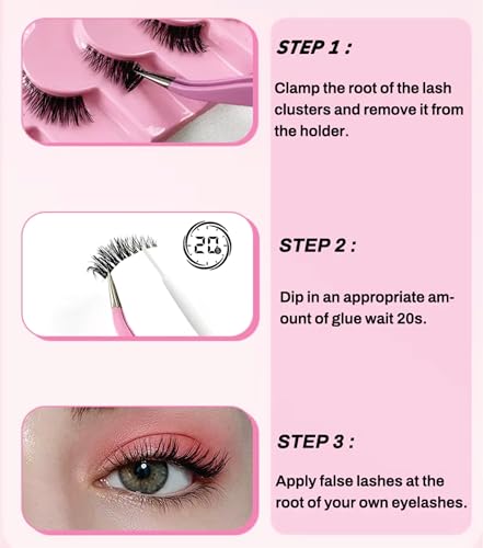 Image of Mayklen Self Adhesive False Eyelashes Natural Look - 10 Pairs, Wispy Faux Mink Eye Lashes For Women Cat Eye Fake Lashes Volume Strip False Eyelash Extension DIY Half Lashes For Women