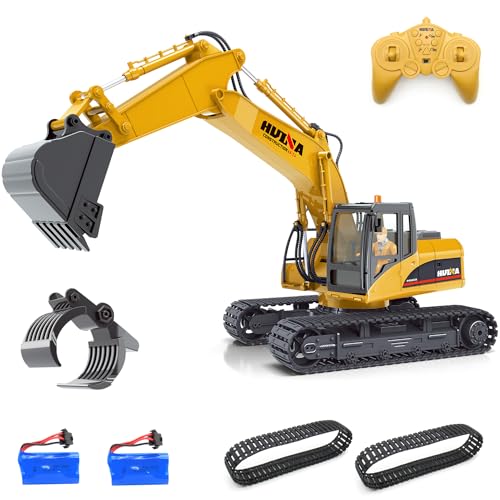Mostop Remote Control Excavator Construction Toys - 15 Channel 3 in 1 RC Excavator with Metal Shovel...