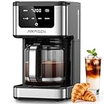 AIRMSEN 14-Cup Programmable Drip Coffee Maker – 1000W Fast Brewing Coffee Machine with Timer, Delay Start & 2H Keep-Warm, 73oz Tank, Touchscreen & Glass Carafe – Perfect for Home & Office Use