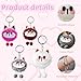 QPHYFXF Women Cute Kawaii Cat Keychain Plush Charm for Backpack, Party Favor Meeting Present Key Ring (Pure White)