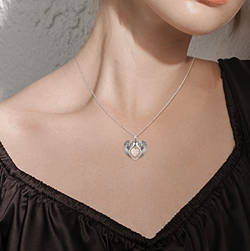 Tughra Angel Wing Necklace Miscarriage Gifts For Women A Piece Of My Heart Is In Heaven Pendant Necklaces Bereavement Gifts Remembrance Jewelry Sympathy Gift #TOP2