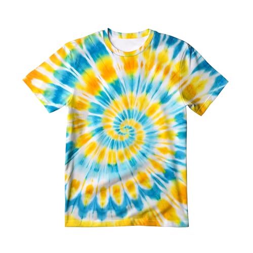 Image of Kids Tie Dye T-Shirt,Children Hippies Senior Tie Dye Tee Tshirt for Boys Girls