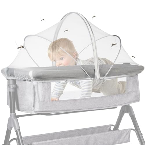 WANDGU Moustiquaire Universelle pour Lit de Bébé 100 x 55 cm avec Fermeture Éclair - Pliable...