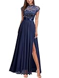 Miusol Women's Elegant Sequin Lace Contrast...