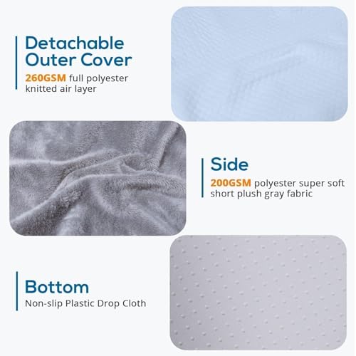 Image of Sasttie Wedge Pillow, 12 Inch Memory Foam Bed Wedge Pillow for Sleeping, Acid Reflux, Back Pain, Post Surgery, and Snoring, Designed with Washable Cover, Cool Gray (Pack of 2)