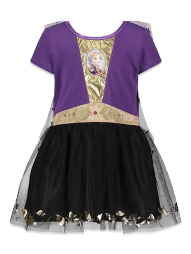 Miniatura 4 de Disney Frozen Elsa Anna Toddler Girls Costume Dress Gown Headband Set 2t Purple Black