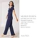 Nautica Womens Sleep Pants - Long Length, Breathable Pajama Bottoms - Cotton Knit Jersey Sleepwear and Loungewear - Black - Large