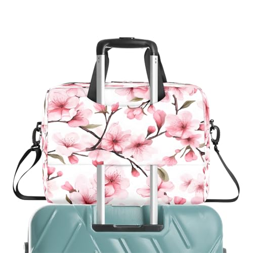 Maletín para laptop 15.6-16 pulg con flores rosa resistente al agua miniatura 7