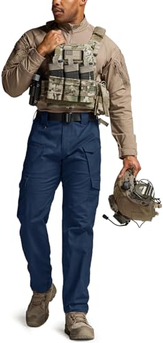 Image of CQR Men's Flex Ripstop Tactical Pants, Water Resistant Stretch Cargo Pants, Lightweight EDC Hiking Work Pants