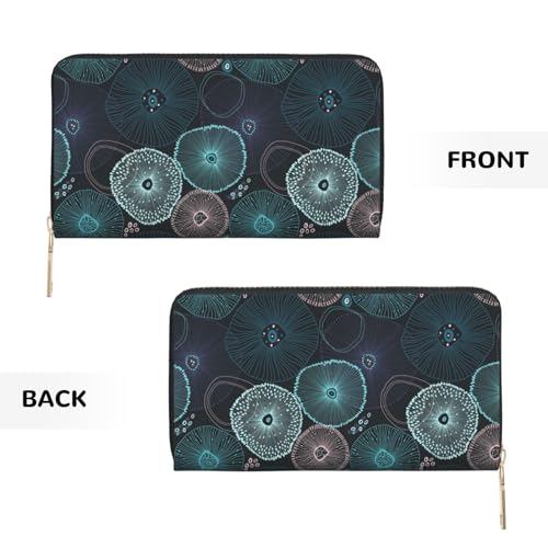 Portefeuille fin en cuir véritable motif méduses 9028 de haute qualité - 7