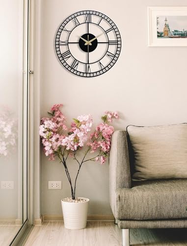 Image of Stylish Metal Analog Wall Clock for Living Room, Bedroom, Office, Kitchen, Home and Hall | Antique Fancy Big Size Modern Wall Watch for Home Decor (Style-3, 40CM)