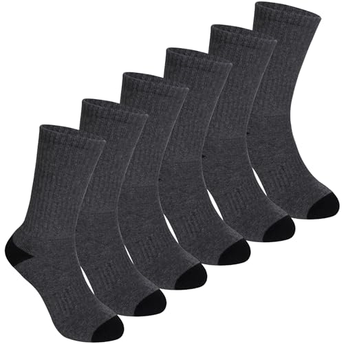 Image of SeeyAN Kids Socks Boys Crew Athletic Half Cushioned Cotton Sport Running Breathable Socks 6 Pairs