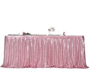 L6NqIAG Pailletten-Tischrock Rose Gold, 70x250CM