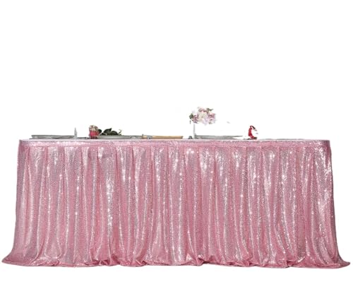 L6NqIAG Pailletten-Tischrock Rose Gold, 70x250CM