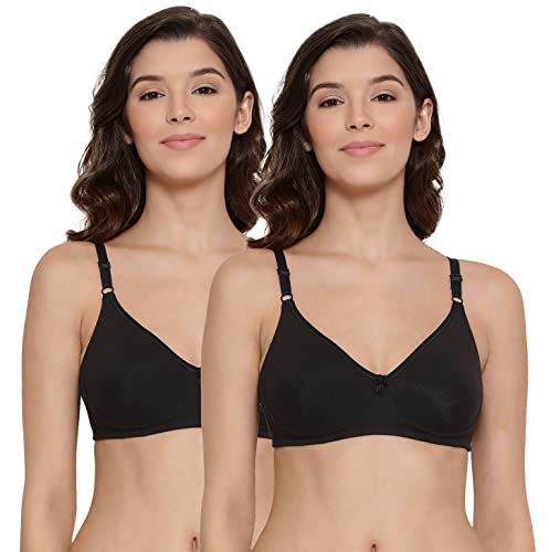 Image of Lyra Women's Moulded Encircled Bra(513) Pack of 2 White & Black,30B