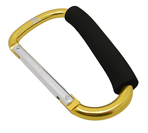 ZENDY Spring-Lock Aluminio en Forma de D Bloqueo Carabiner Titular Gancho Llevar, Llavero para el hogar, Camping, Pesca, Senderismo, 6,25 Pulgadas, Bloqueo Clip (Amarillo)