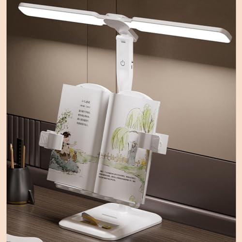 Image of NYRWANA Table Lamp for Study Room | 3 Modes Touch Control LED Desk Lamp | Adjustable & Foldable Height Study Table Lamp | Lamp Light for Study | USB-C Rechargeable (White)