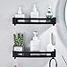 Mensola Doccia da Muro, Portaoggetti Doccia Nero Mensole Bagno Senza Foratura Scaffale da Parete per Stoccaggio lo Shampoo Ripiano Metallo da Bagno, Installazione Adesiva, Antiruggine (2 Pezzi)