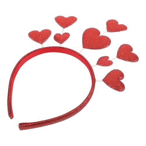 Serrage-tête Cœur Pailleté Rouge léger en tissu doux anti-glisse