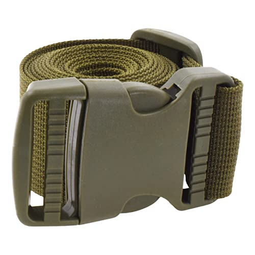 Image of Mandala Crafts 4 PCs Olive Green Adjustable Bag Buckle Straps Belt with 1.5 Inch Quick Side Release Clips 65 Inch Nylon Webbing - Utility, Packing, Suitcases, Sleeping Bags, Backpacks, Luggage Strapss