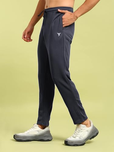 Image of TECHNOSPORT Men Solid Slim Fit Sports Trackpants with ELASTO Plus Track Pants for Men Gym Polyester