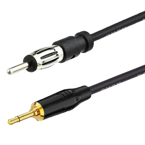 supmory AM/FM Plug to 3.5mm Mono 1/8" TS Stereo Plug Adapter RG174 Coax Cable Pigtail Jumper RF coaxial Cable for Radio Antenna (5 Feet)