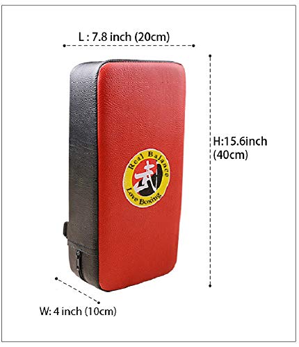 Realbalance Training Kick Pad Shield – Kickboxing Boxing Punching Bag Kicking Muay Thai Karate Mma Training Martial Arts Strike Punch Mitts Leather Fitness Rb202004 Red #TOP3