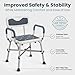 PELEGON Shower Chair for Elderly and Disabled (450lb) with Padded Armrests and Back, Adjustable Height Shower Seat, Heavy Duty Shower Chairs for Inside Shower, Handicap - Blue