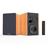 Bookshelf Speakers BESTISAN Bluetooth 5.0, 3 Equalizer Modes, 50W Home Theater Bookshelf Speakers, Remote Control, Wooden Enclosure, 2.0 Stereo, RCA/Aux/Optical Connection