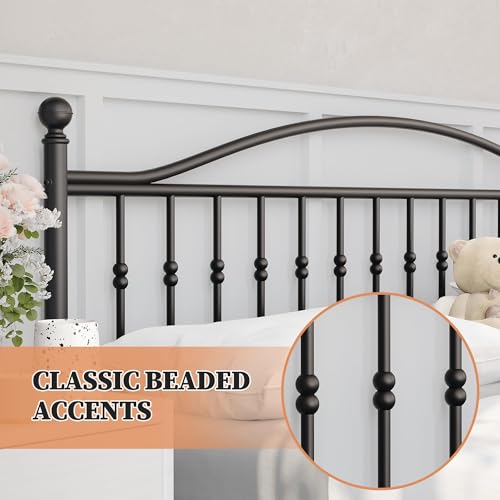IDEALHOUSE Full Metal Bed Frame with Victorian Headboard, Underbed Storage - image 3