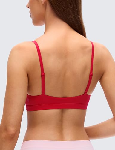 Image of CRZ YOGA Softhold Triangle Bralette | Double Lined, Light Support, Non Padded, Wireless, Casual, Ultra-Soft, V Neck, Adjustable Square Back, Everyday Bra for Women