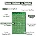 Soccer Clipboard for Coaches, Dry Erase Clipboard, Double Sided Lineup Coach Whiteboard with Whistle and Markers – Soccer Coaching Equipment Playbook Board Gear, Coaching Tactics Board
