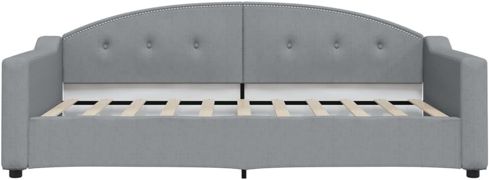 Light Gray Daybed with Trundle Convertible Sofa Bed Modern Living Room Furniture for Guest Room Space-Saving Design Durable Wood Frame Polyester Upholstery Comfortable