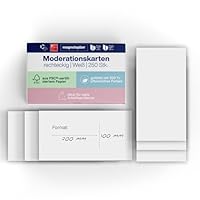 magnetoplan Moderationskarten, rechteckig | BxH 200x100 mm | 250 Stück | Kommunikationskarten in weiß | Für Meetings und Präsentationen | FSC-zertifiziert