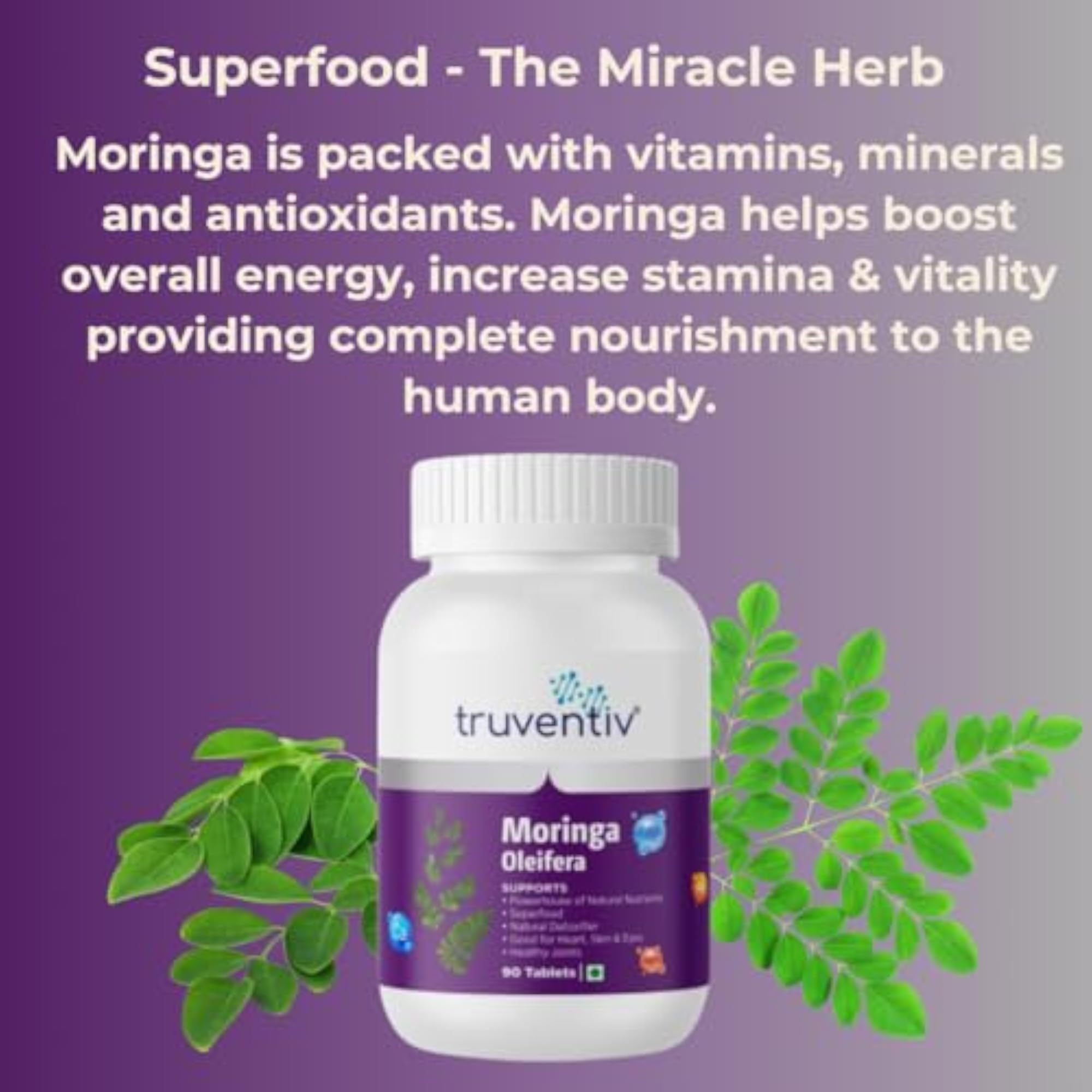 Moringa Oleifera 500mg Capsules, 100% Pure & Natural