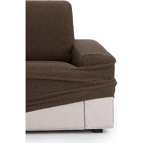 Housse de canapé 1 place marron universelle et extensible - 8