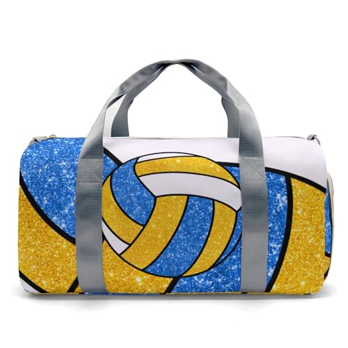 zaaprintblanket Duffel Bags Blue Green Gold Volleyball Waterproof Sport Gym Travel Perform Bag Custom Training Bag with Name2