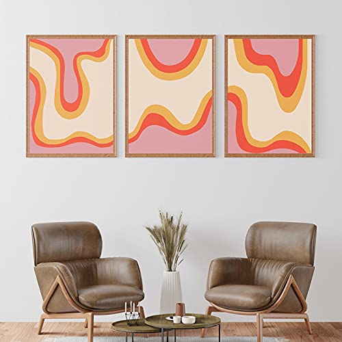 Poster abstrait été marbre fondu impression toile décoration maison triptyque 50x70