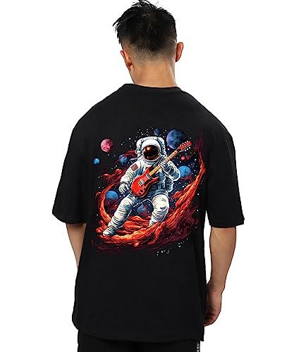 Image of Mens Oversized Printed Half Sleeve Branded Cotton T-Shirt for Mens || Back Printed t Shirts for Men || Oversized t Shirts for Men