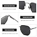 ZENOTTIC Hexagon Sunglasses for Men Women Polarized UV Protection Anti Glare Geometric Metal Frame Fashion Square Vintage Sun Glasses Shades for Driving Fishing Golf Grey