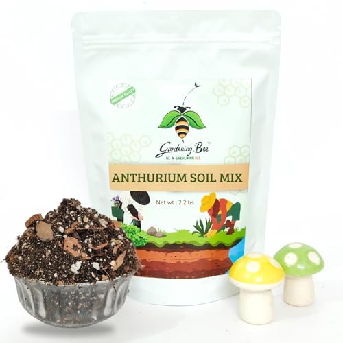 Gardening Bee Anthurium Soil Mix (900G), Ideal Soilmix for Anthuriums, 100% Natural and Organic, Ideal Potmix, Potting Mixture, Aroid Potting Mix, Ready to Use, Well Drained Mix (900 Gram)