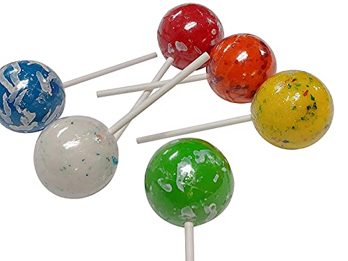 Huge jawbreakers on a stick- assorted colors 2.25 inch - 4 count …