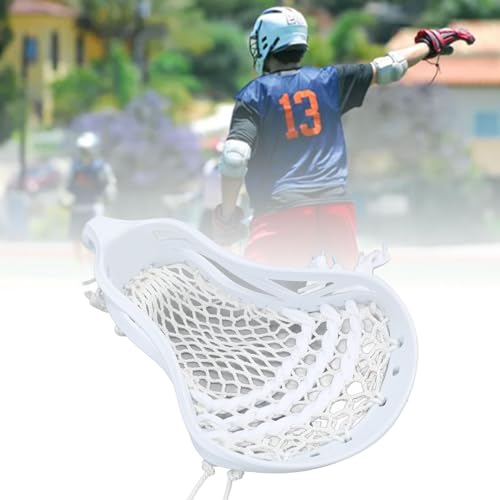 equlup Lacrosse Head, Nylon Mesh Strung Wear Proof Nylon Lacrosse Stick Heads Mens Strung Equipment for Competition Competition (Men)